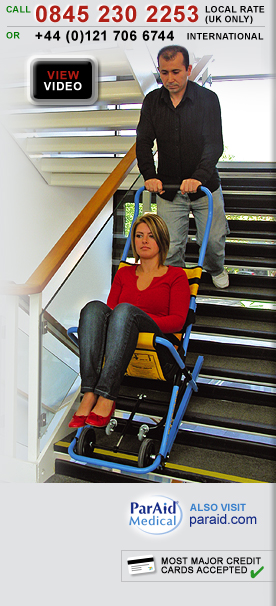 Evac+Chair in use on stairs